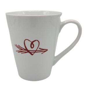2/$15 Starbucks Heart Mug White 13oz Red Arrow Spell Out Logo Valentine's 2014